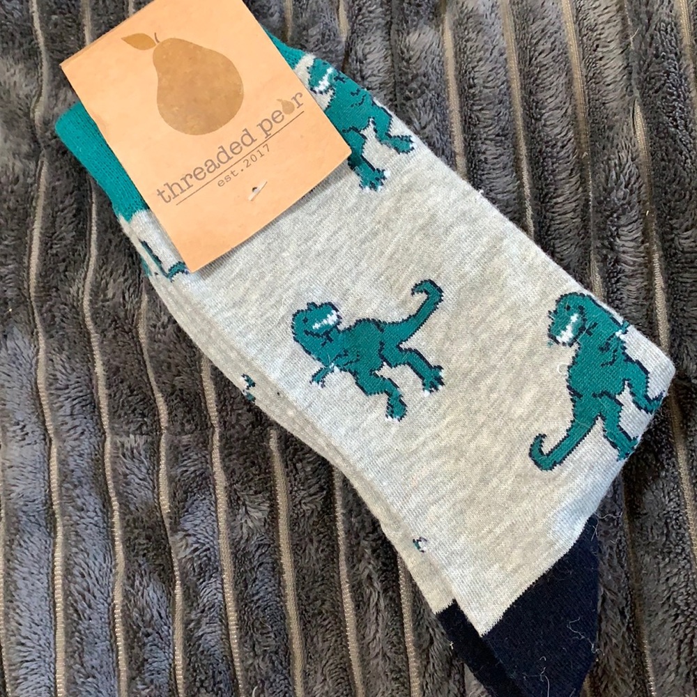 3/$15 🍄 NWT Threaded Pear Tyrannosaurs Rex Mens Socks OSFM